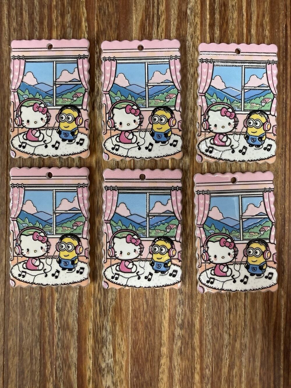 6 Pc Hello Kitty Acrylic Flatbacks